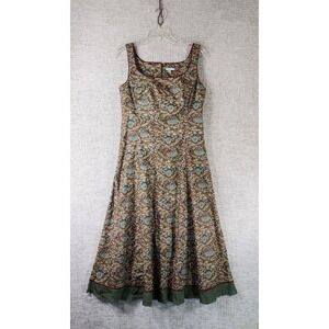 Peruvian Connection Sleeveless Maxi Dress Womens 10 Bird Print 100% Pima Cotton